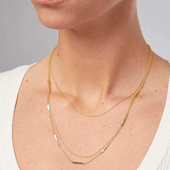 Gorjana NWT Arrow Necklace ✨ Gold - Picture 3 of 11